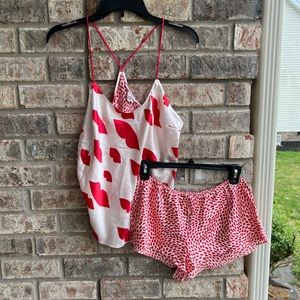 🍒💣 Victoria Secret two piece lip print lingerie